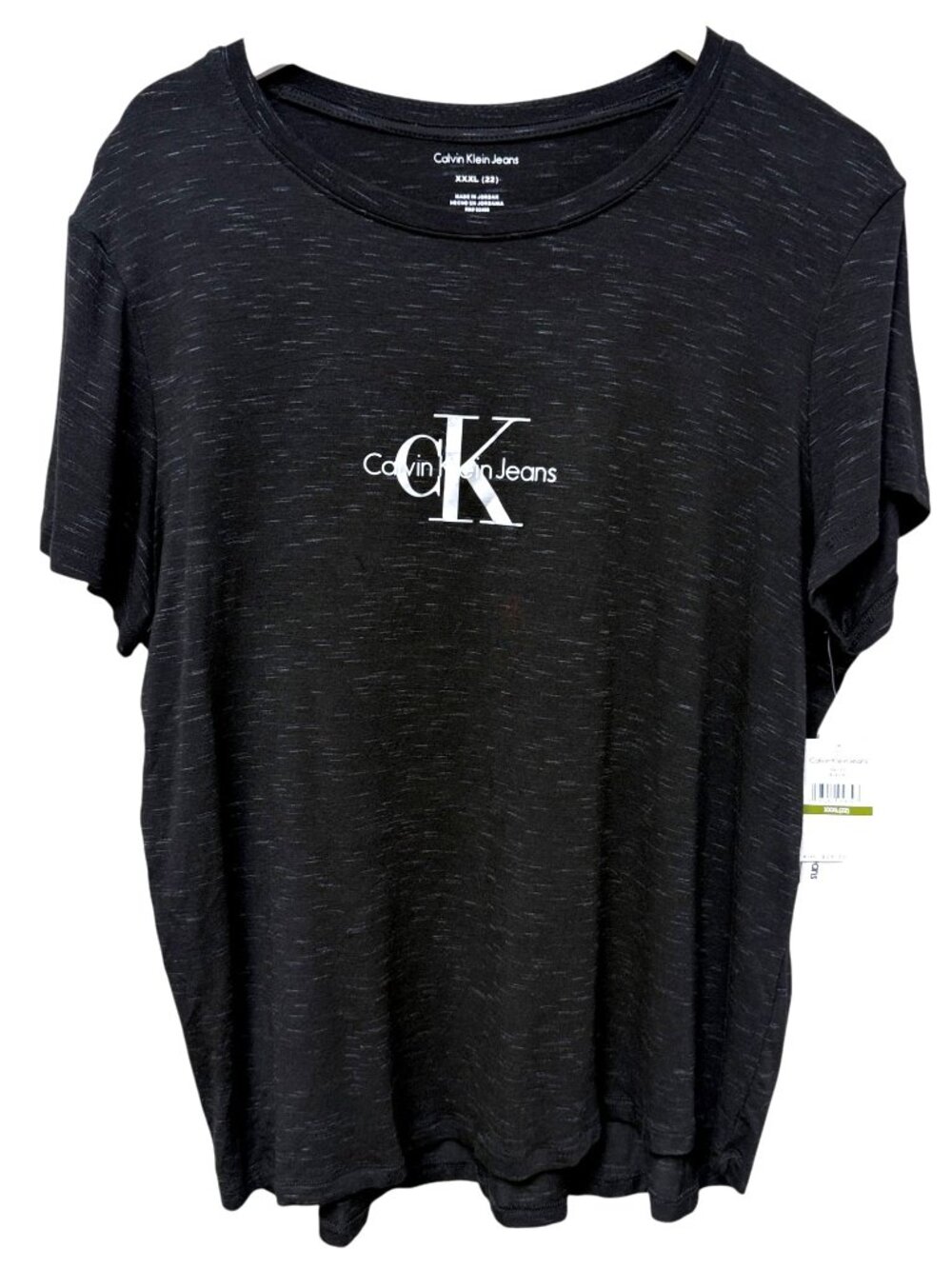 CALVIN KLEIN JEANS T-Shirt Plus Size 22 XXXL Plus Womens Black CK LogoTee NWT